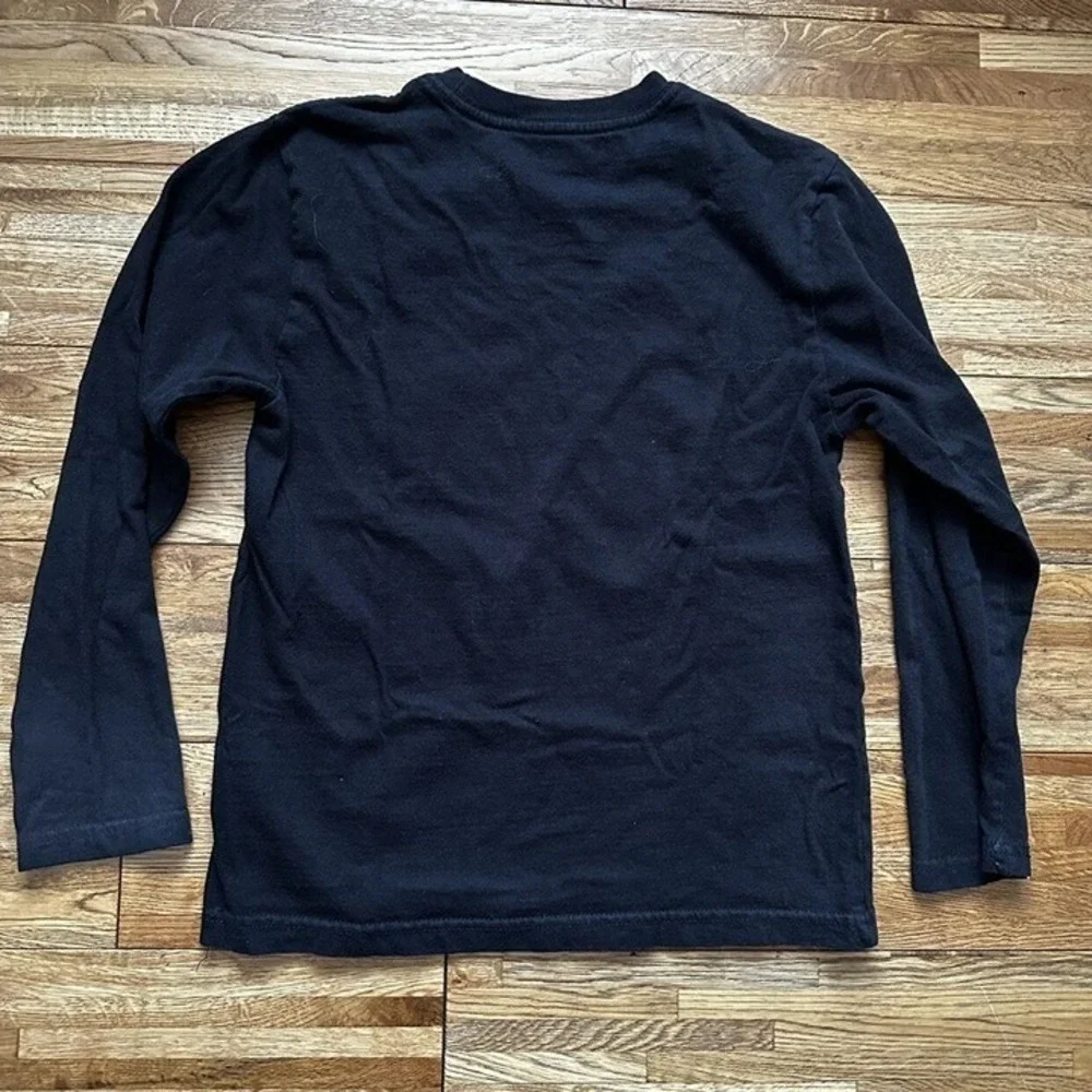 Black‎ Orange Jack O' Lantern Pumpkin Face Halloween Kids Long Sleeve Shirt Sz L